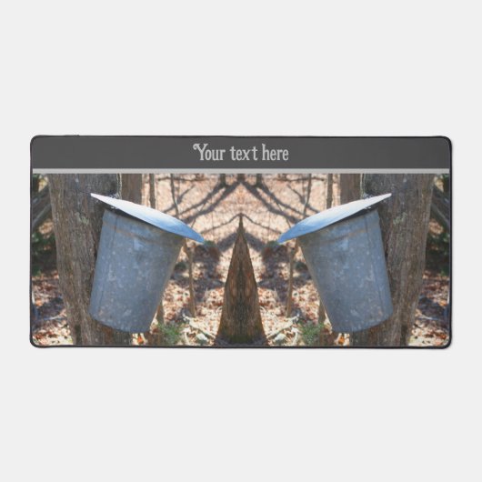 Ahornsirup Zucker Sap Eimer auf Baum Personalisier Schreibtischunterlage (Vorderseite)