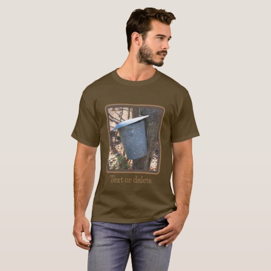 Ahornsirup Zucker-Sap-Eimer auf Baum T-Shirt (Vorne ganz)