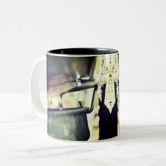 Ahornsirup Zuckerhut Laufende Eimerkatze Zweifarbige Tasse (Vorderseite Links)