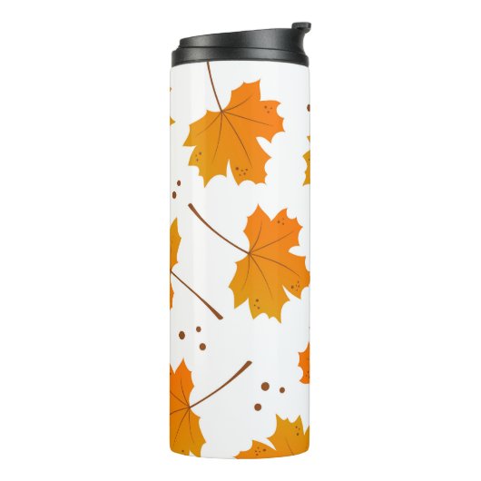 Ahornspiegel: Cartoon Herbstleaves Thermosbecher (Nach links gedreht)