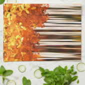 Ahornwald gestreift orange grau geschirrtuch (Gefaltet)