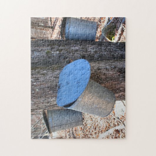 Ahornzucker - Sap-Eimer auf Baumart Puzzle (Vertikal)
