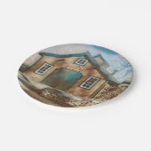 Ahornzuckerhalle Pappteller (Schrägansicht)