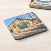 Ahornzuckerhaus auf dem Parmelee-Hof Getränkeuntersetzer (Linke Seite)