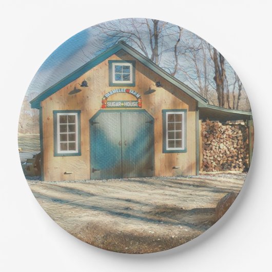 Ahornzuckerhaus Pappteller (Vorderseite)