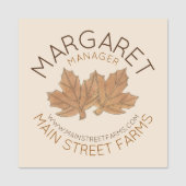 Ahornzuckerl Blätter Vermont Bauernhof Namensschild (Vorderseite)