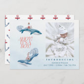 Ahoy Baby Boy Birth Ankündigung (Vorne/Hinten)