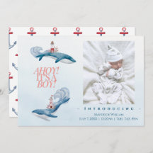 Ahoy Baby Boy Birth Ankündigung