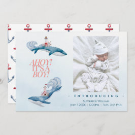 Ahoy Baby Boy Birth Ankündigung