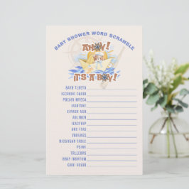 Ahoy! Baby Boy Dusche Word Scramble Game Card Briefpapier