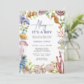 Ahoy Baby Shower Einladung (Stehend Vorderseite)