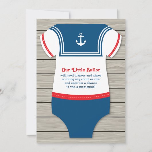 Ahoy Baby Shower Einladung, Segler, Kosmetik Einladung (Rückseite)