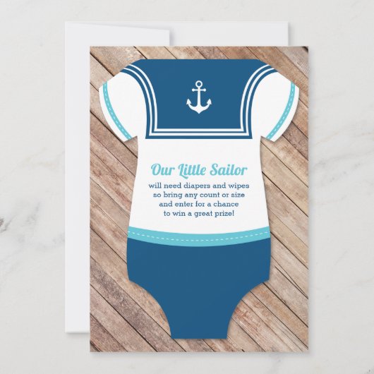 Ahoy Baby Shower Einladung, Segler, Kosmetik Einladung (Rückseite)