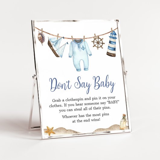 Ahoy Babydusche Nautical Sailor Sailor Say Baby Sa Poster