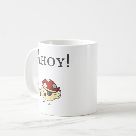 Ahoy Bird Pirate Kaffeetasse (Vorderseite Links)