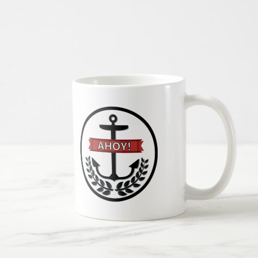Ahoy - Black 11 oz Ringer Tasse (Rechts)