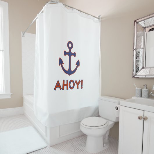 AHOY! Buoy + Ankerdesign Red+Blue Duschvorhang (Beispiel)