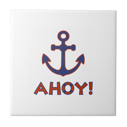 AHOY! Buoy + Ankerdesign Red+Blue Fliese (Vorderseite)