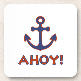 AHOY! Buoy + Ankerdesign Red+Blue Getränkeuntersetzer