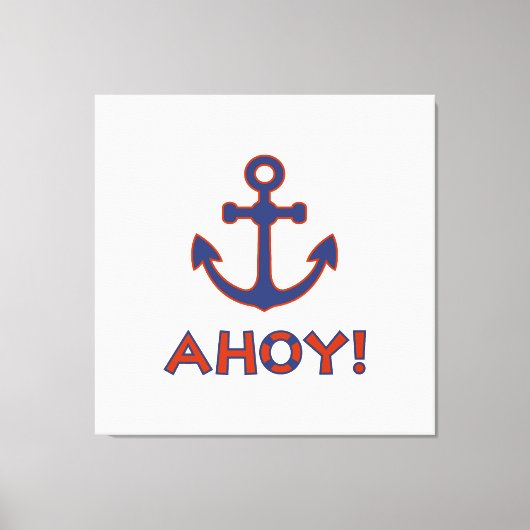 AHOY! Buoy + Ankerdesign Red+Blue Leinwanddruck (Vorderseite)