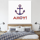 AHOY! Buoy + Ankerdesign Red+Blue Leinwanddruck (Insitu (Schlafzimmer))