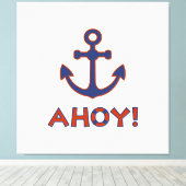 AHOY! Buoy + Ankerdesign Red+Blue Leinwanddruck (Insitu (Holzboden))