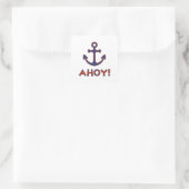 AHOY! Buoy + Ankerdesign Red+Blue Quadratischer Aufkleber (Tasche)
