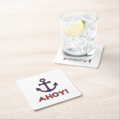 AHOY! Buoy + Ankerdesign Red+Blue Rechteckiger Pappuntersetzer (Vor Ort)