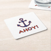 AHOY! Buoy + Ankerdesign Red+Blue Rechteckiger Pappuntersetzer (angewinkelt)
