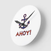 AHOY! Buoy + Ankerdesign Red+Blue Runde Wanduhr (Winkel)
