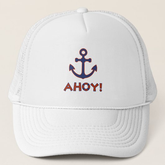 AHOY! Buoy + Ankerdesign Red+Blue Truckerkappe (Vorderseite)