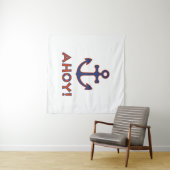 AHOY! Buoy + Ankerdesign Red+Blue Wandteppich (Beispiel (Horizontal))