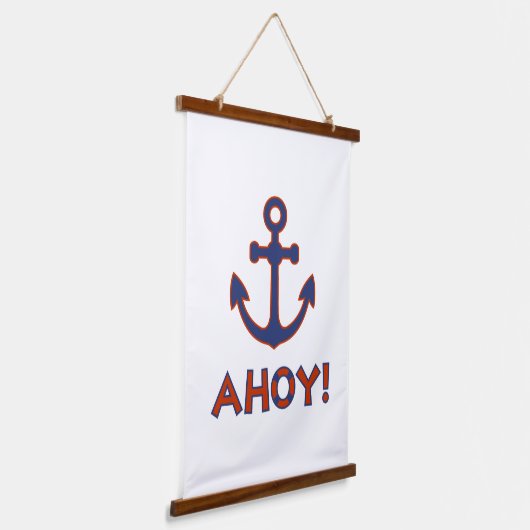 AHOY! Buoy + Ankerdesign Red+Blue Wandteppich Mit Holzrahmen (Gewinkelt)