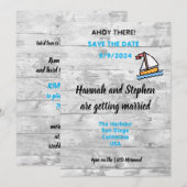 Ahoy da! Yachtdesign Save the Date Karte (Vorne/Hinten)