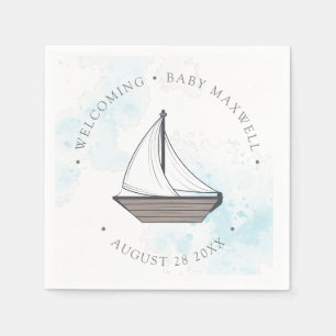 Ahoy! Das ist ein Junge! Baby Sailboat Baby Serviette