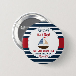 Ahoy! Das ist ein Junge! Babydusche für Nautical B Button