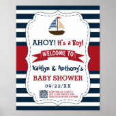 Ahoy! Das ist ein Junge! Babydusche für Nautical B Poster (Vorne)