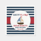 Ahoy! Das ist ein Junge! Babydusche für Nautical B Serviette (Vorderseite)