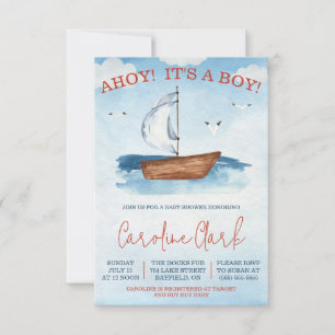 AHOY! Das ist ein Junge! Babydusche mit Nautical S Einladung