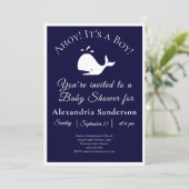 Ahoy, das ist ein Junge! Einladung zur Kinderdusch (Stehend Vorderseite)