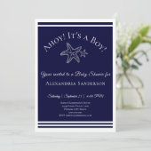 Ahoy, das ist ein Junge! Einladung zur Kinderdusch (Stehend Vorderseite)