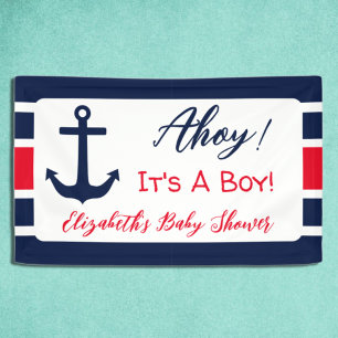 Ahoy! Das ist ein Junge! Kinderdusche Banner