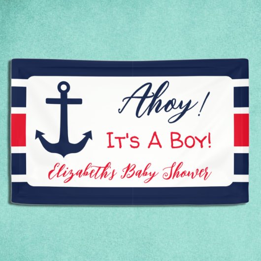 Ahoy! Das ist ein Junge! Kinderdusche Banner