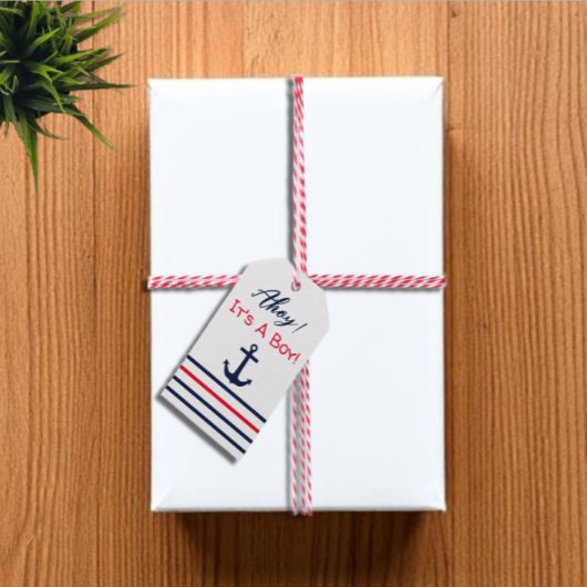 Ahoy! Das ist ein Junge! Kinderdusche Geschenkanhänger