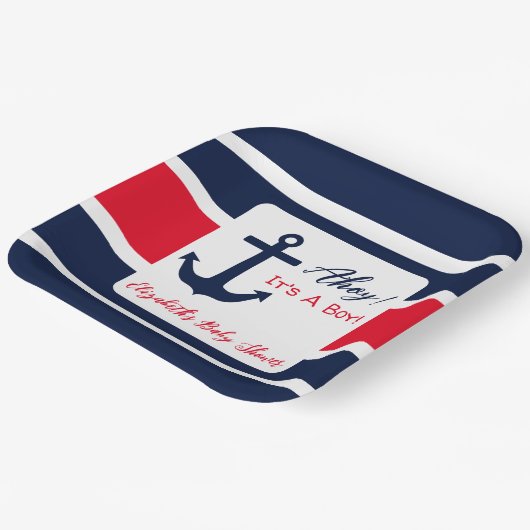 Ahoy! Das ist ein Junge! Kinderdusche Pappteller (Gewinkelt)