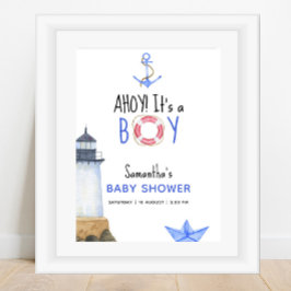 Ahoy! Das ist ein Junge! Kinderdusche Poster