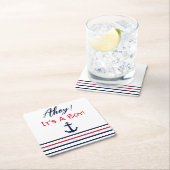 Ahoy! Das ist ein Junge! Kinderdusche Rechteckiger Pappuntersetzer (Vor Ort)