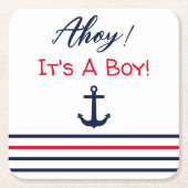Ahoy! Das ist ein Junge! Kinderdusche Rechteckiger Pappuntersetzer (Vorderseite)