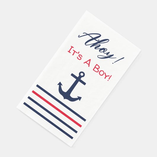 Ahoy! Das ist ein Junge! Kinderdusche Serviette (Ecke)