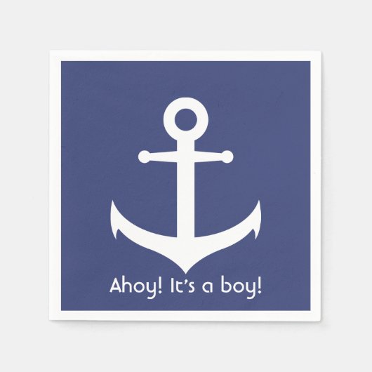 Ahoy! Das ist ein Junge! Nautical Baby Showdusche  Serviette (Vorderseite)
